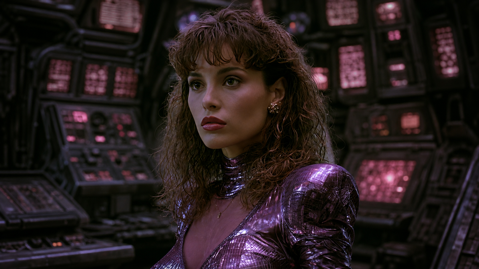Vanessa Cartwright on the bridge of her ship